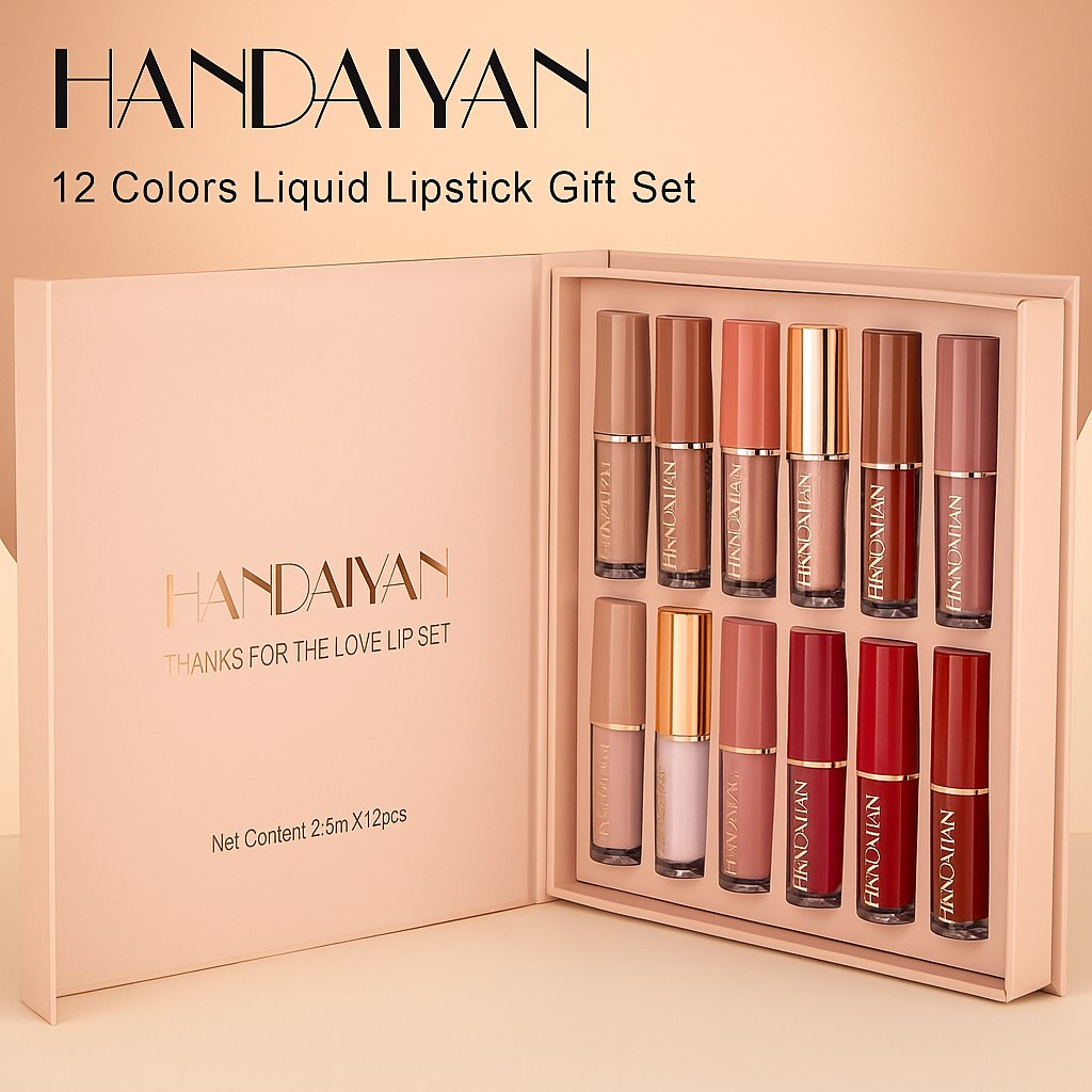 Velvet Matte Liquid Lipstick (Set 12 Pcs)